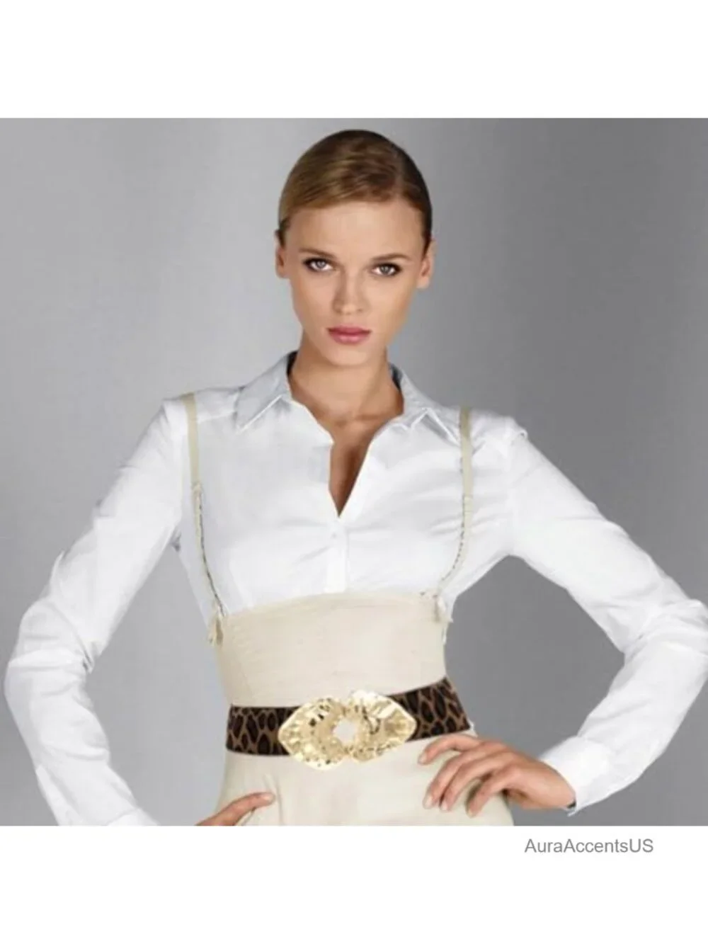 Wide Elastic Belts for Women Vintage Stretch Cinch Belt with Heart-Shaped Buckle